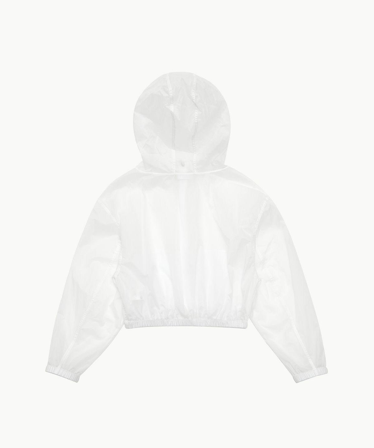 아모멘토(AMOMENTO) REVERSIBLE SHIRRING CROP HOODED JUMPER_WHITE