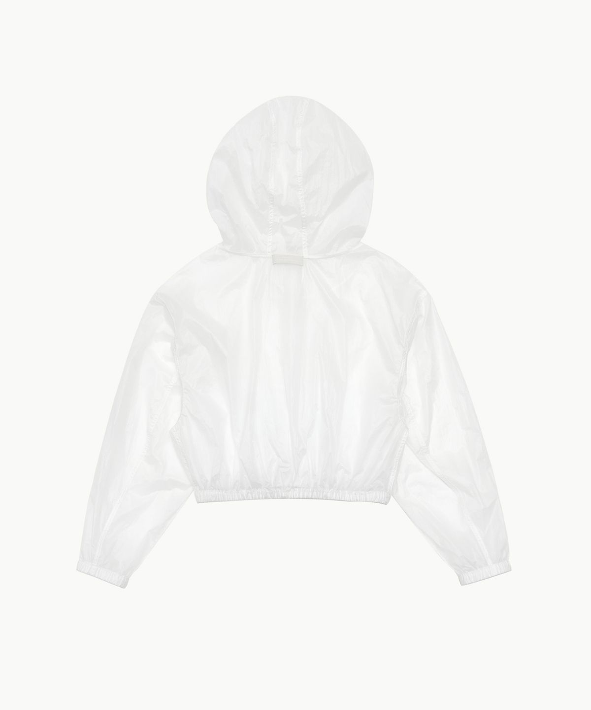 아모멘토(AMOMENTO) REVERSIBLE SHIRRING CROP HOODED JUMPER_WHITE