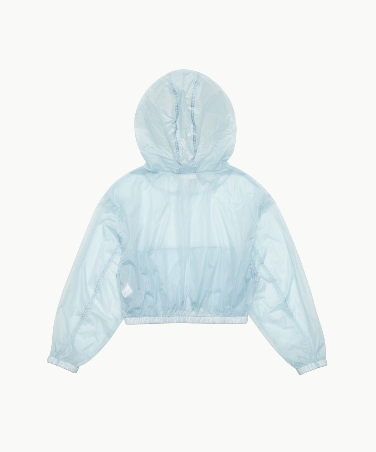 아모멘토(AMOMENTO) REVERSIBLE SHIRRING CROP HOODED JUMPER_SKY BLUE
