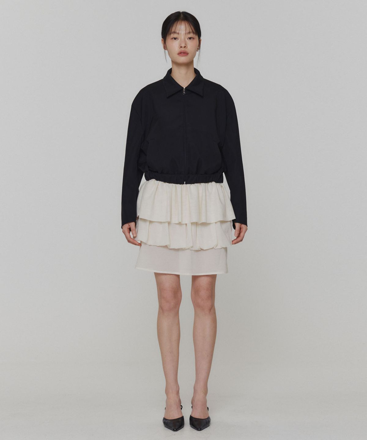 아모멘토(AMOMENTO) REVERSIBLE CROP JUMPER_BLACK