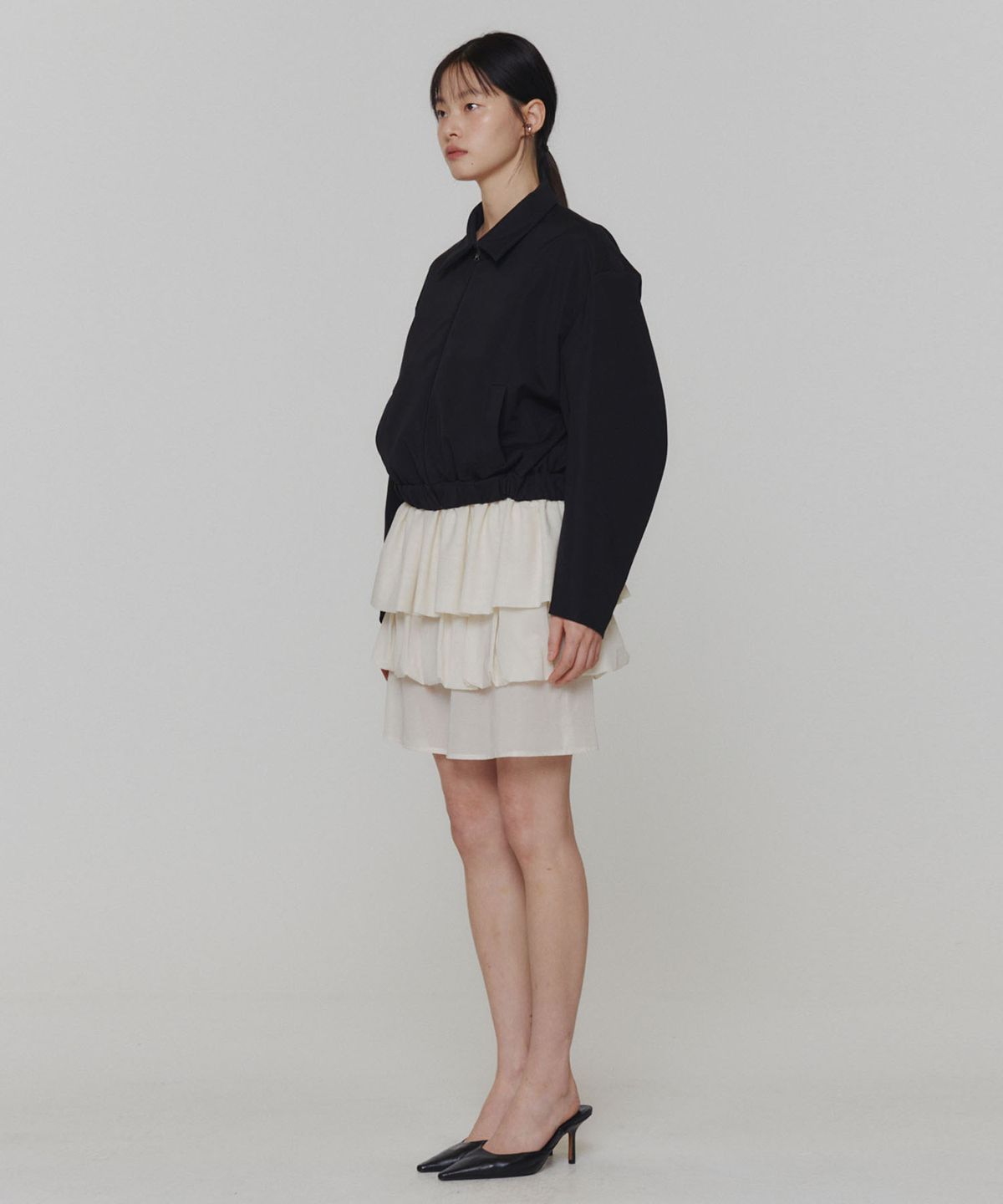 아모멘토(AMOMENTO) REVERSIBLE CROP JUMPER_BLACK
