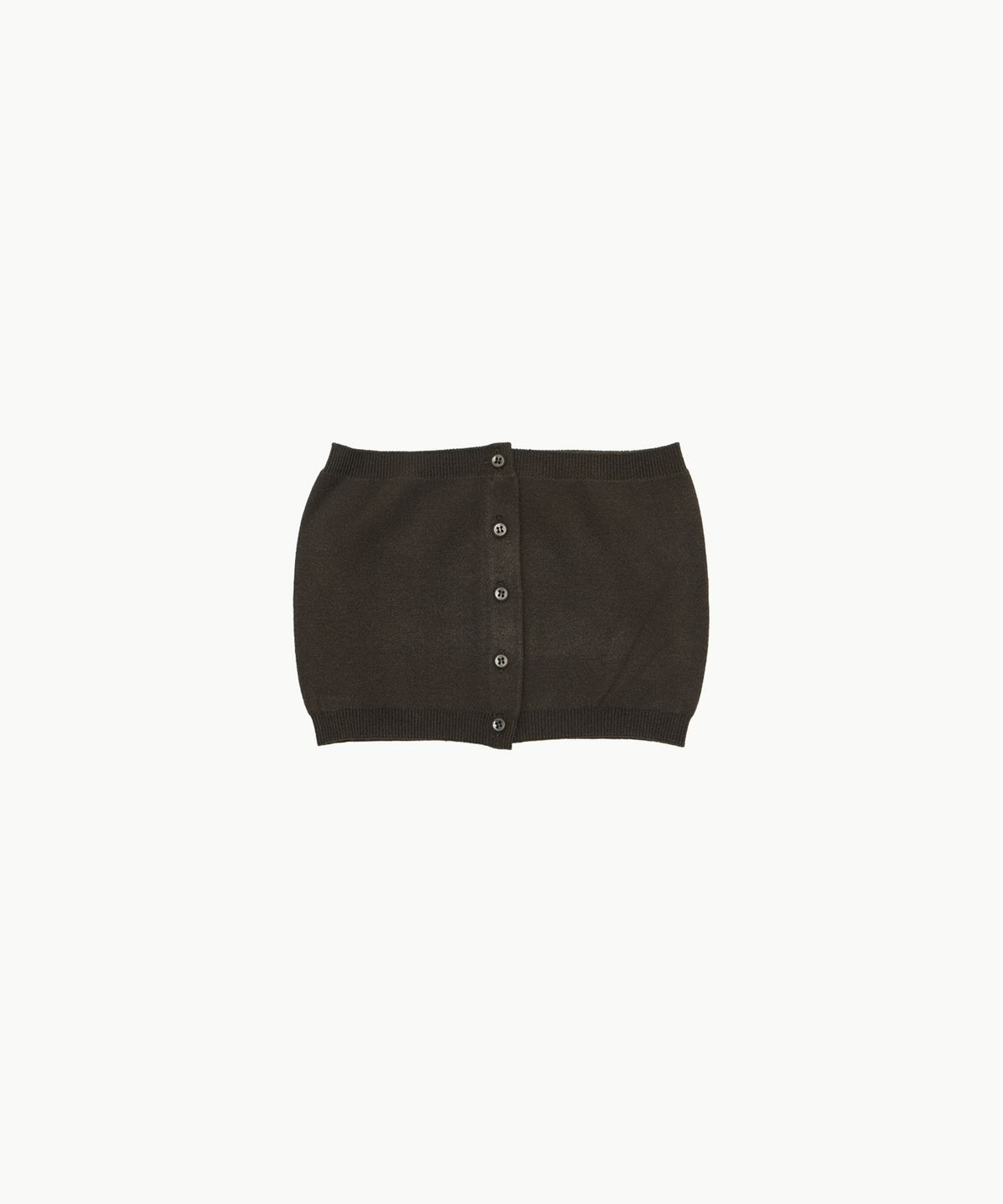 아모멘토(AMOMENTO) CROP BUTTON CARDIGAN SET_DARK BROWN