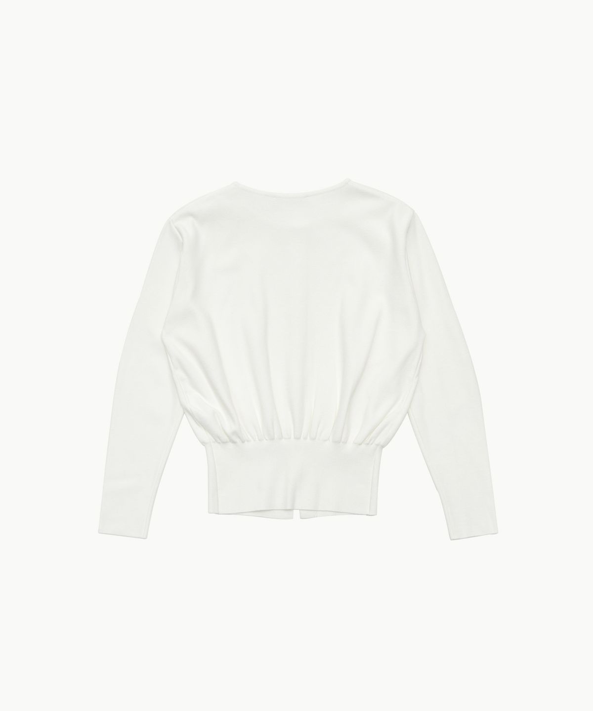 아모멘토(AMOMENTO) ROUND SLEEVE SHIRRED CARDIGAN_IVORY