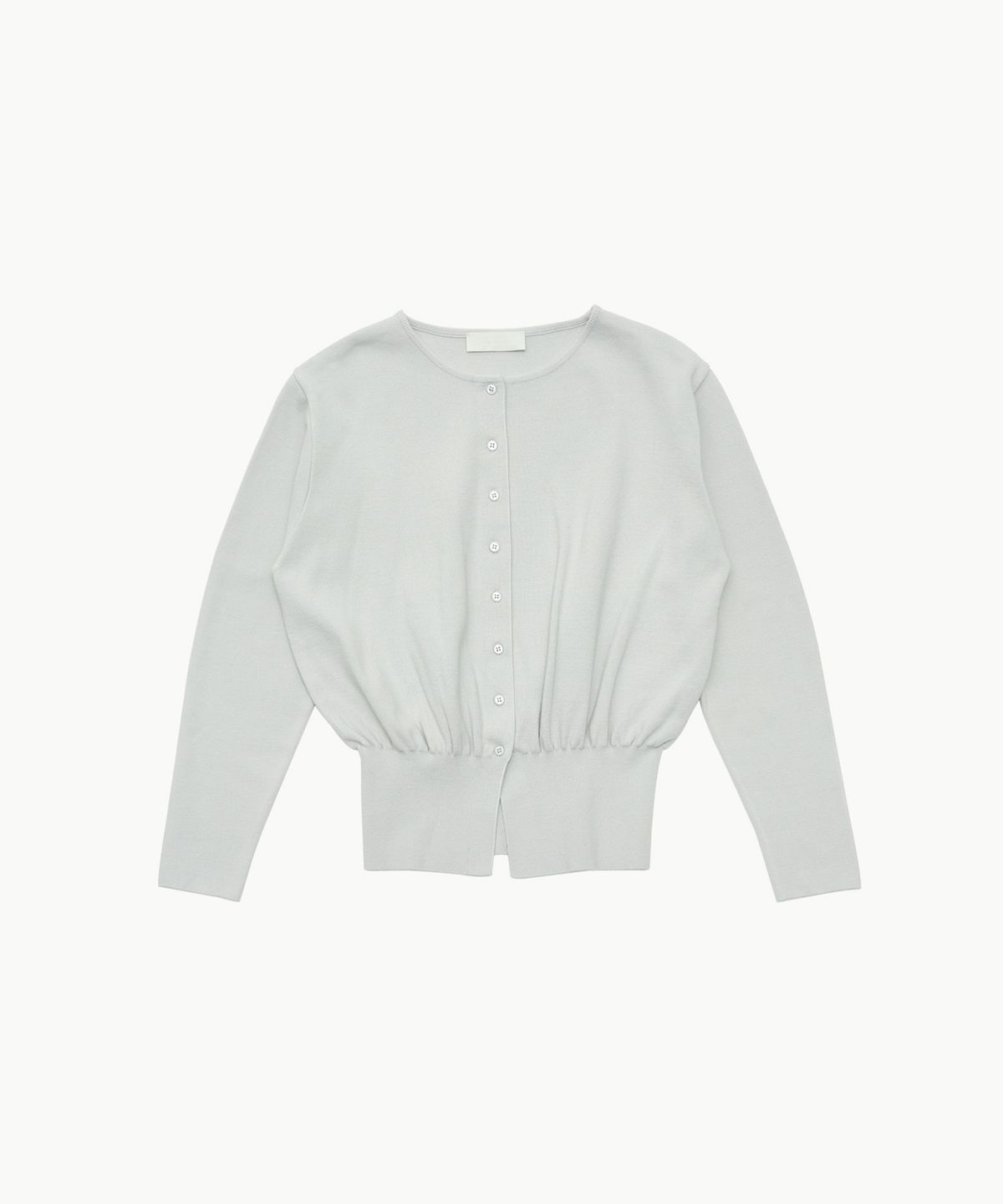 아모멘토(AMOMENTO) ROUND SLEEVE SHIRRED CARDIGAN_MINT