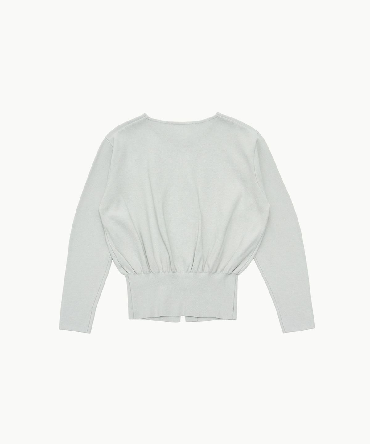 아모멘토(AMOMENTO) ROUND SLEEVE SHIRRED CARDIGAN_MINT