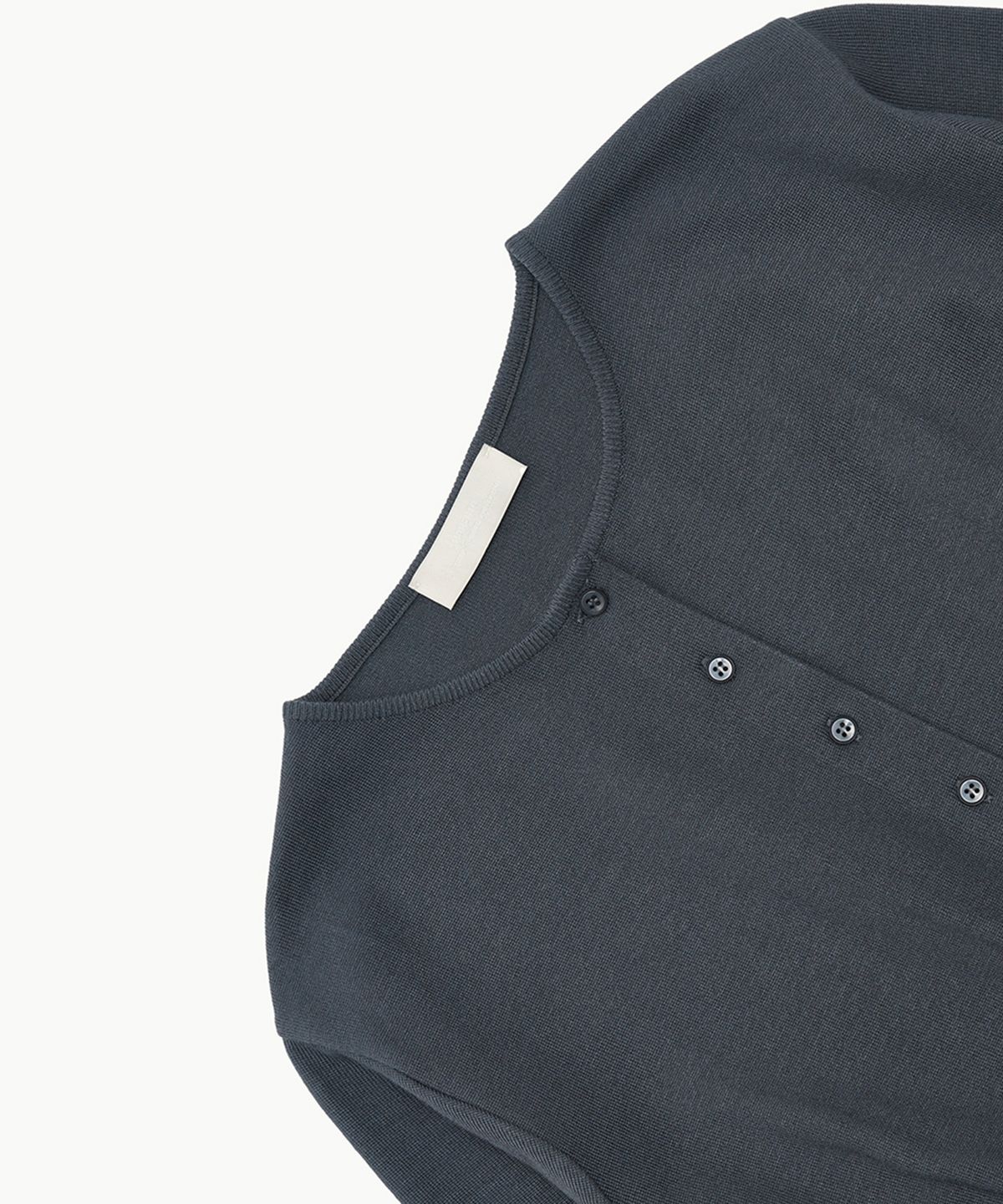 아모멘토(AMOMENTO) ROUND SLEEVE SHIRRED CARDIGAN_DARK NAVY
