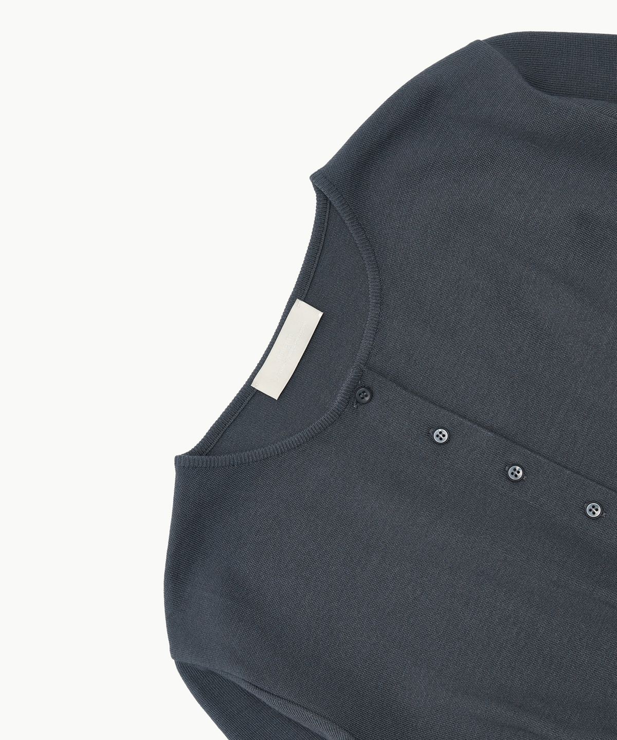 아모멘토(AMOMENTO) ROUND SLEEVE SHIRRED CARDIGAN_DARK NAVY