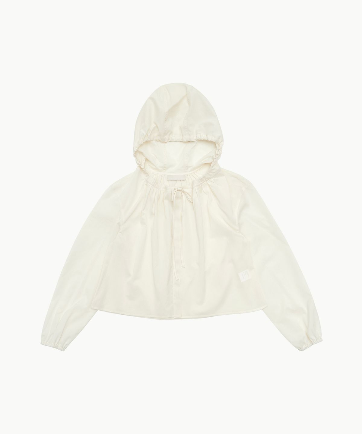 아모멘토(AMOMENTO) SHEER SHIRRING HOODED BLOUSE_IVORY