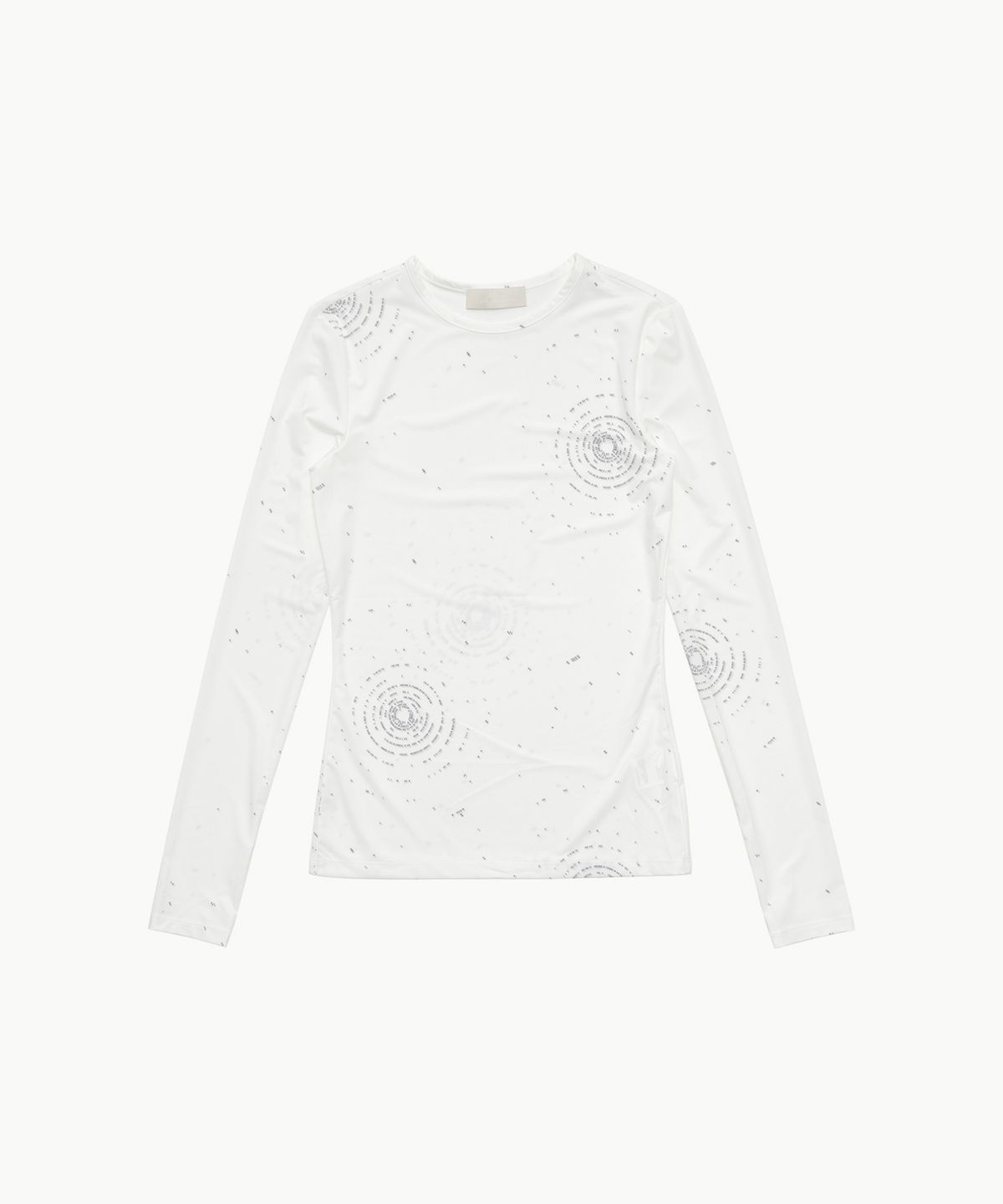 아모멘토(AMOMENTO) PRINTED ROUND LONG SLEEVE T-SHIRT_WHITE