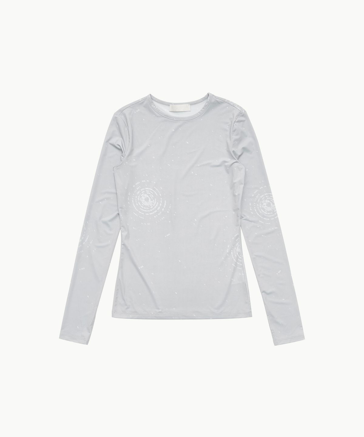 아모멘토(AMOMENTO) PRINTED ROUND LONG SLEEVE T-SHIRT_GREY