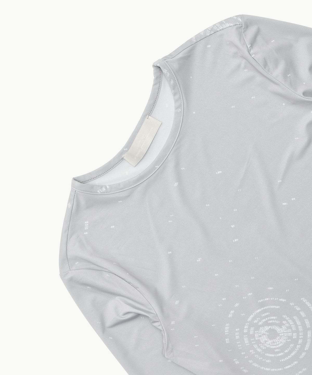 아모멘토(AMOMENTO) PRINTED ROUND LONG SLEEVE T-SHIRT_GREY
