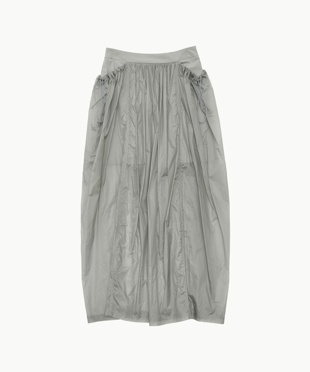 아모멘토(AMOMENTO) LAYERED SHIRRING SKIRT_GREY