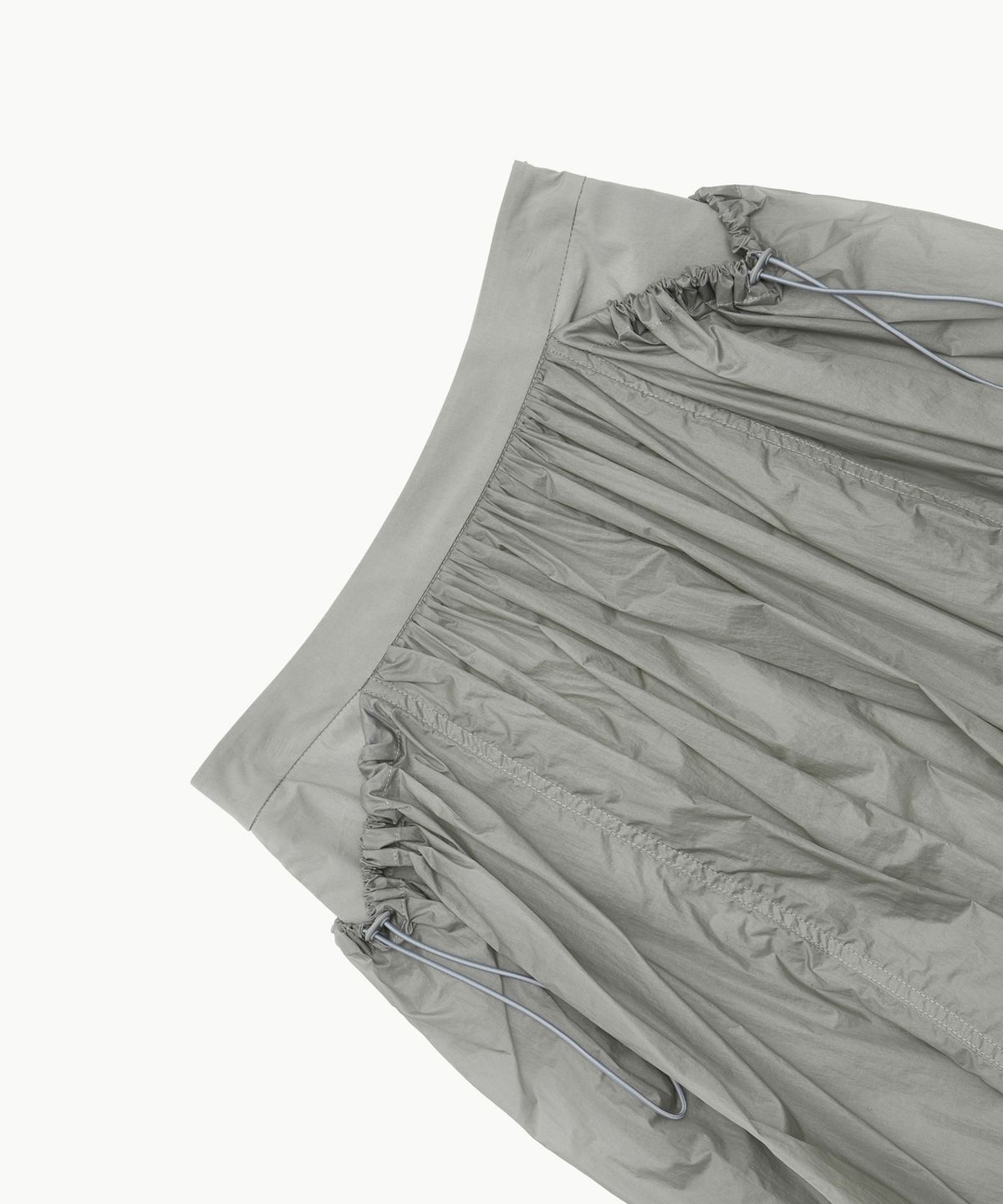 아모멘토(AMOMENTO) LAYERED SHIRRING SKIRT_GREY