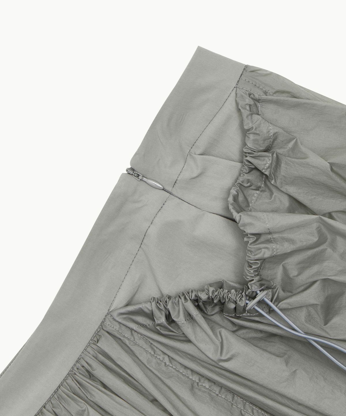 아모멘토(AMOMENTO) LAYERED SHIRRING SKIRT_GREY