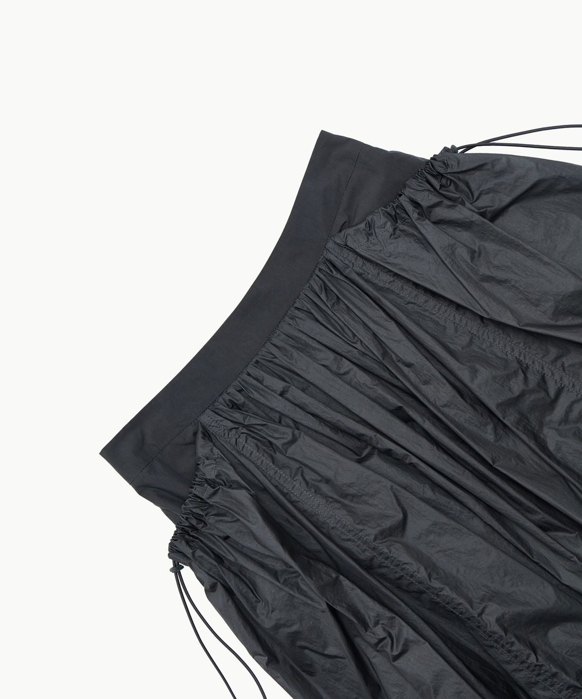 아모멘토(AMOMENTO) LAYERED SHIRRING SKIRT_NAVY