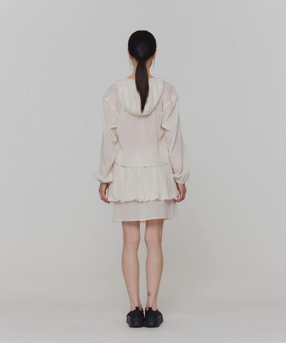 아모멘토(AMOMENTO) SHEER LAYERED SKIRT_IVORY