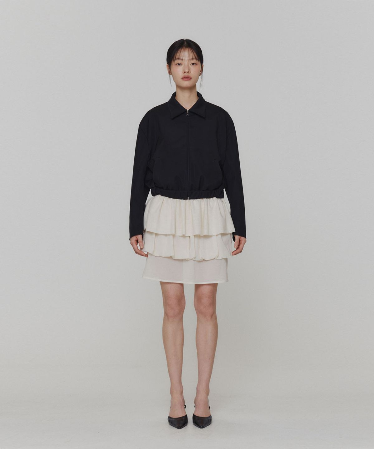 아모멘토(AMOMENTO) SHEER LAYERED SKIRT_IVORY