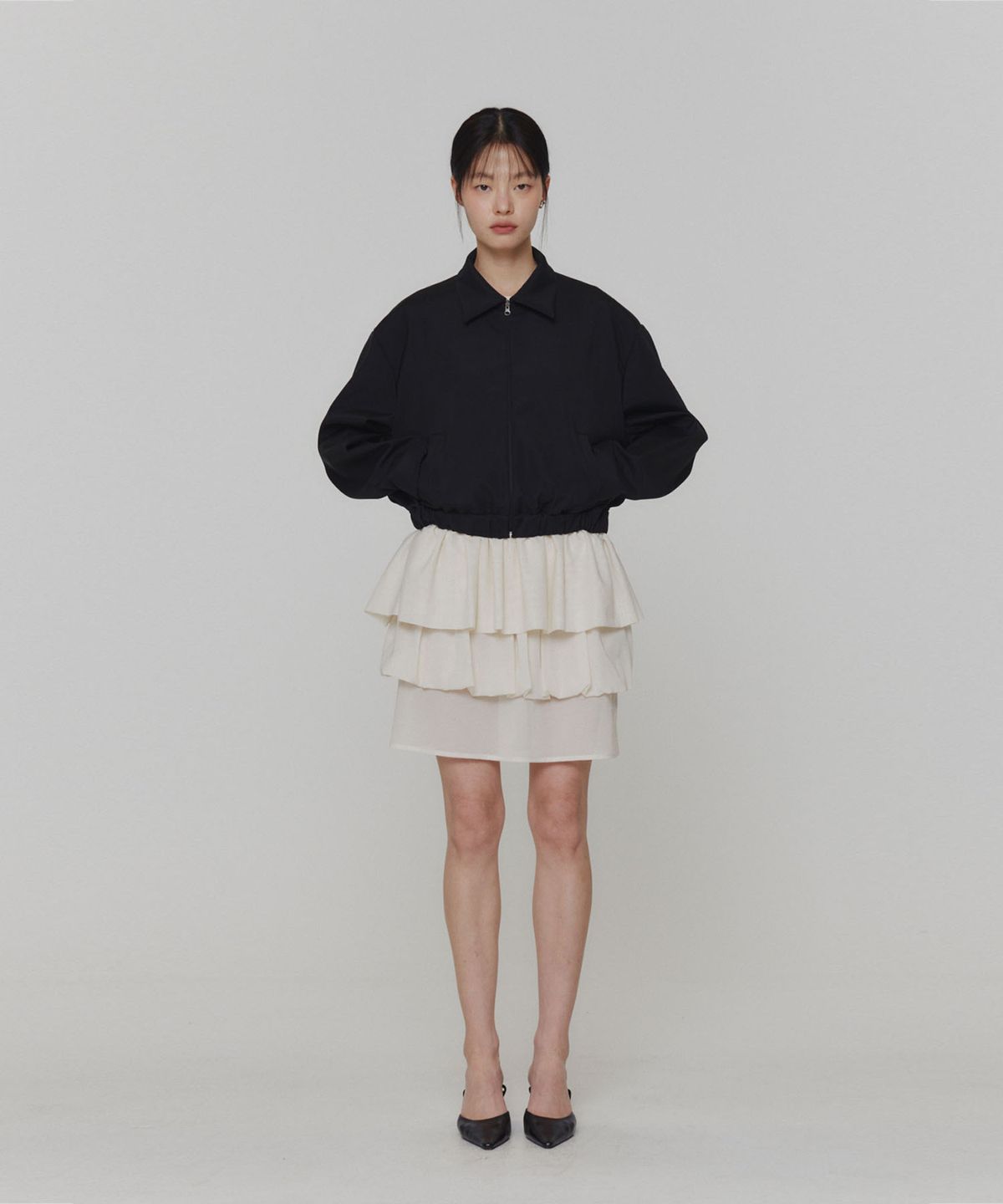 아모멘토(AMOMENTO) SHEER LAYERED SKIRT_IVORY