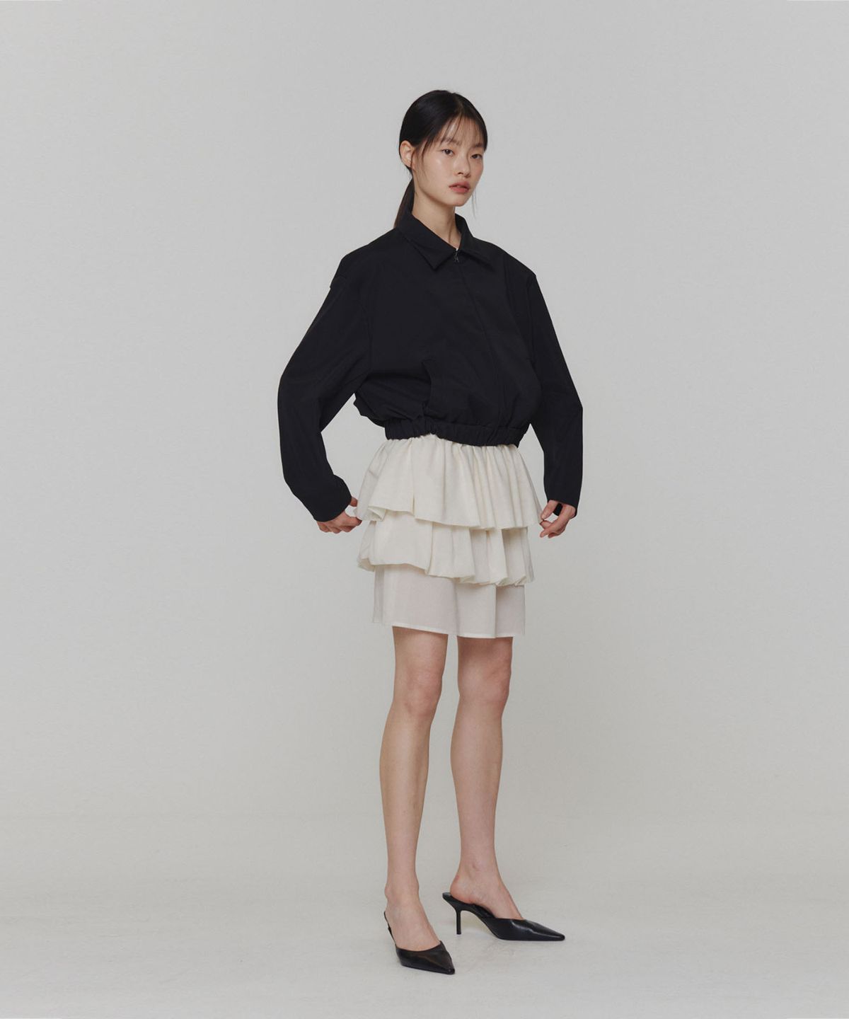 아모멘토(AMOMENTO) SHEER LAYERED SKIRT_IVORY
