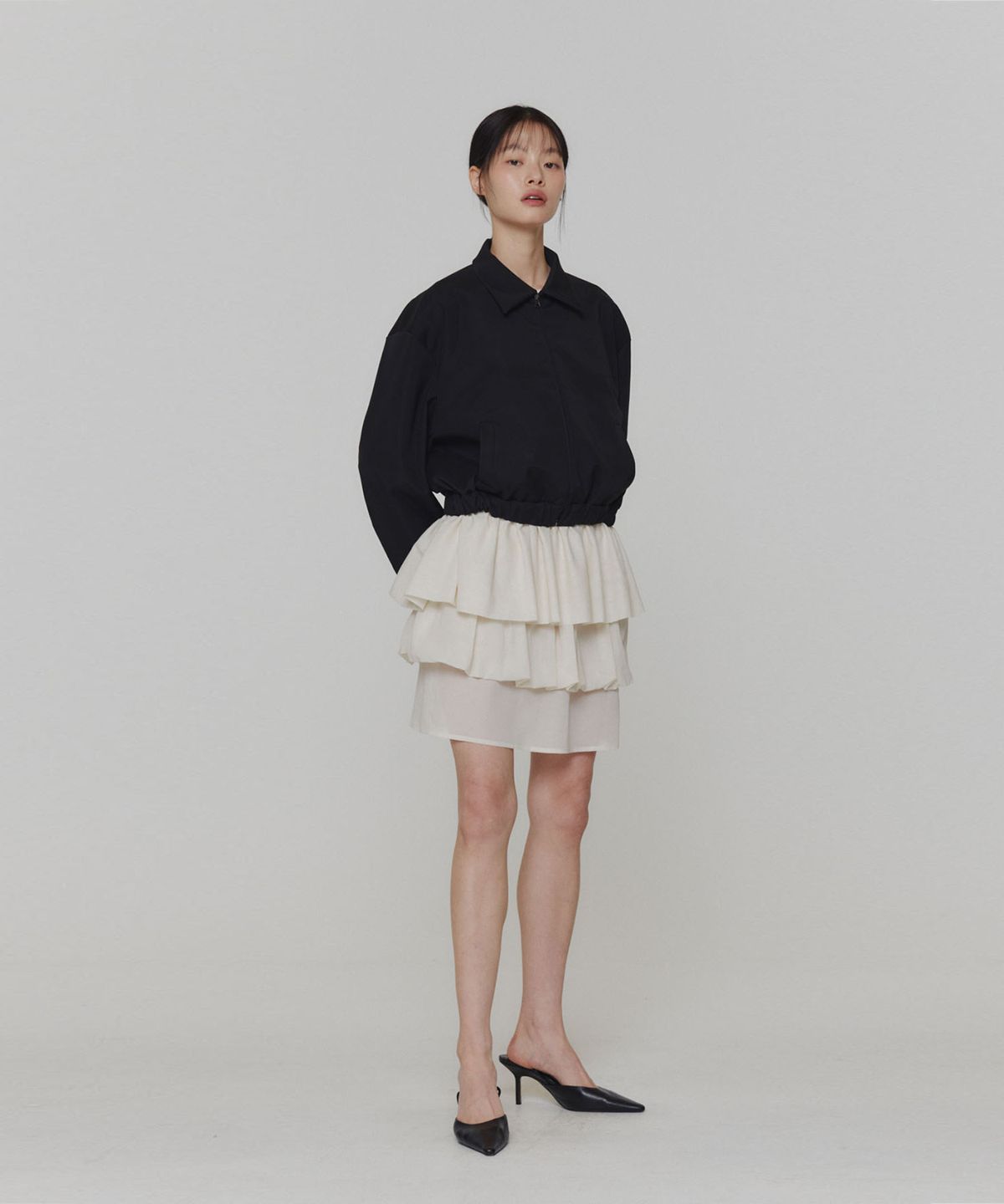 아모멘토(AMOMENTO) SHEER LAYERED SKIRT_IVORY