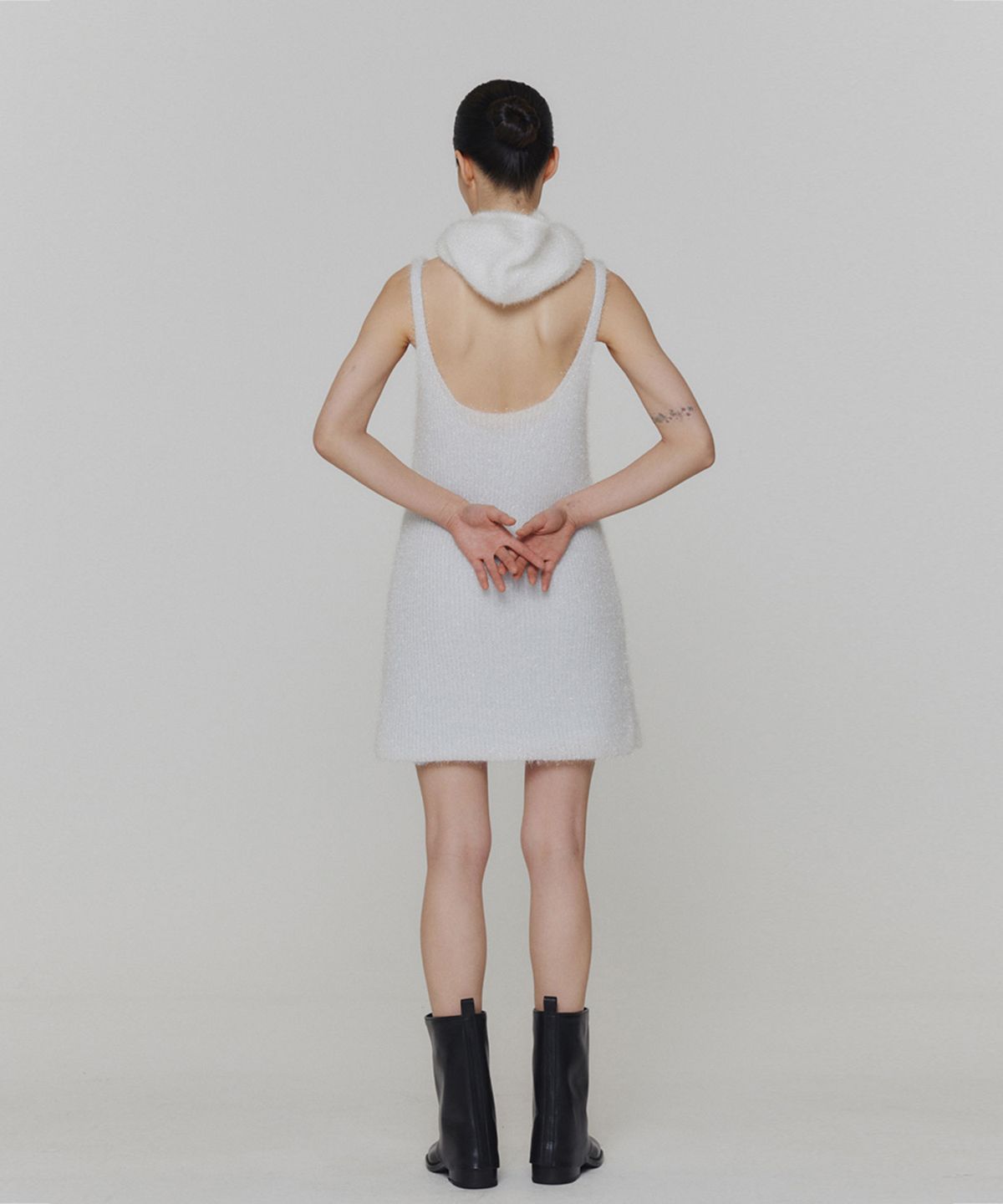 아모멘토(AMOMENTO) HAIRY LAYERED DRESS_WHITE