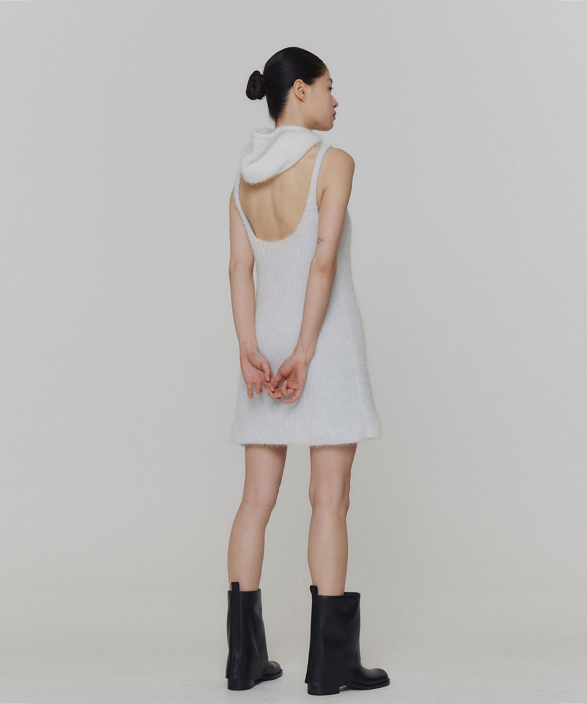 아모멘토(AMOMENTO) HAIRY LAYERED DRESS_WHITE