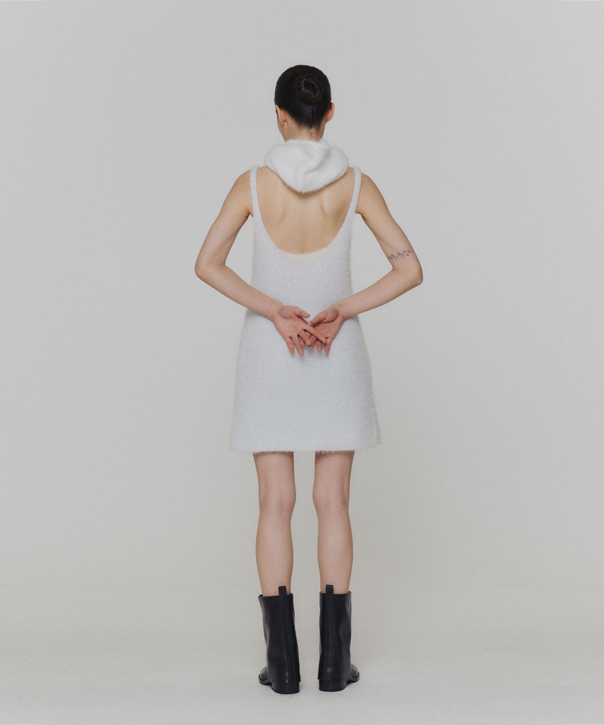 아모멘토(AMOMENTO) HAIRY LAYERED DRESS_WHITE