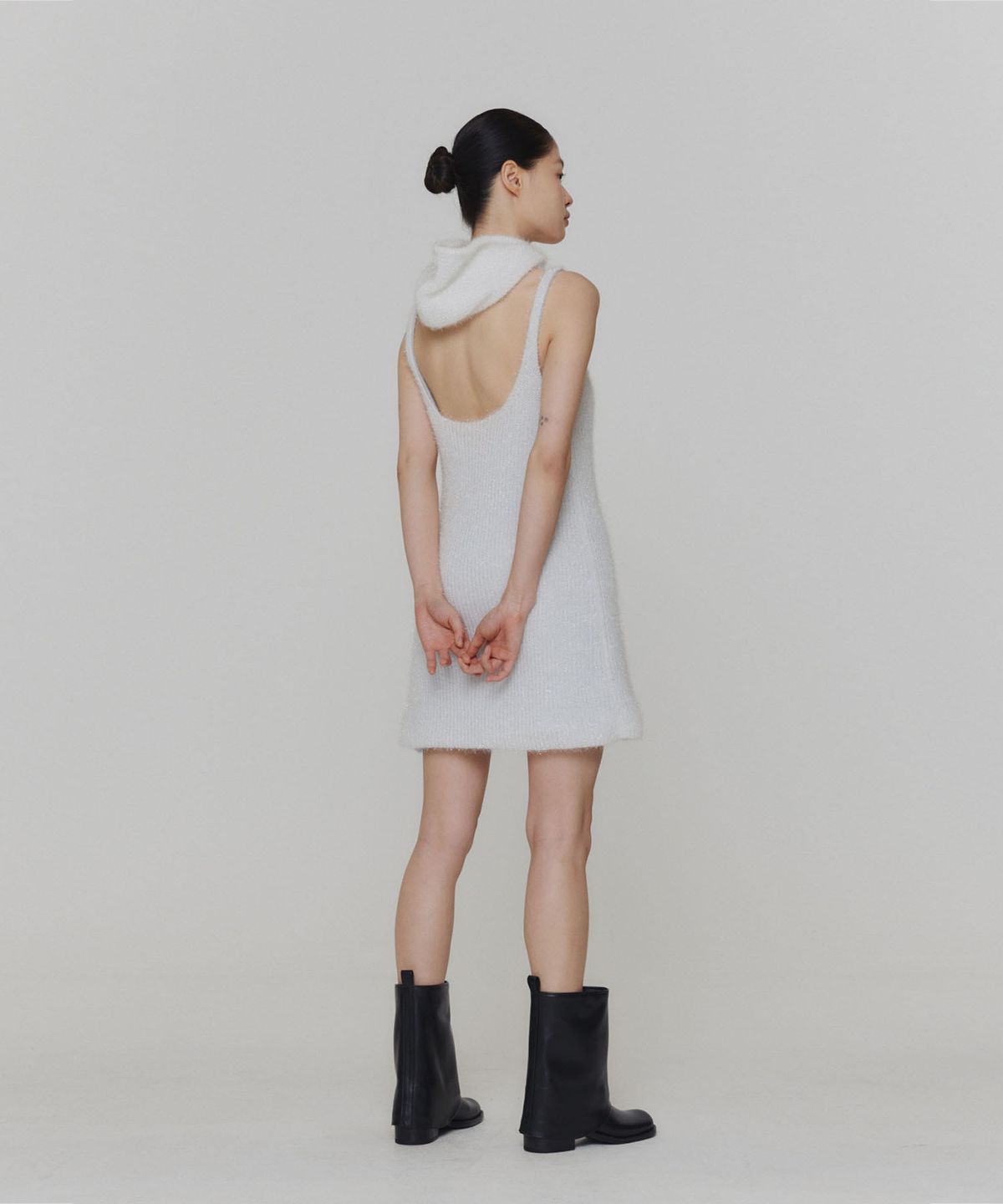 아모멘토(AMOMENTO) HAIRY LAYERED DRESS_WHITE