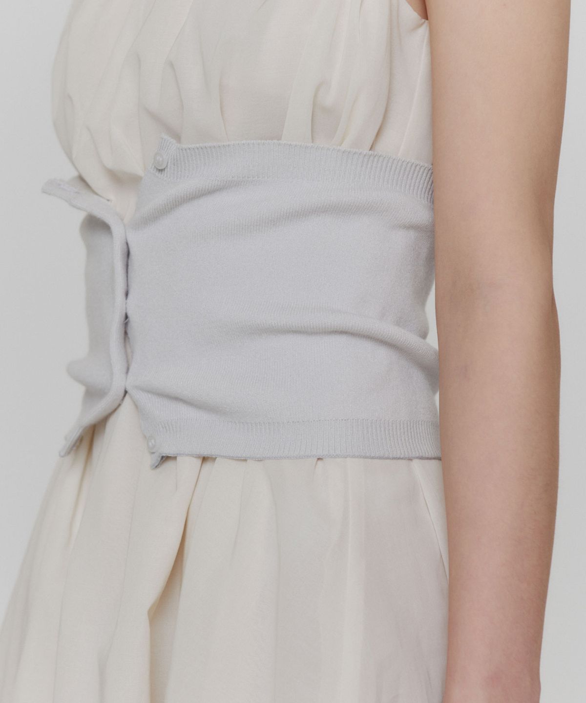 아모멘토(AMOMENTO) SHEER VOLUME MINI DRESS_IVORY