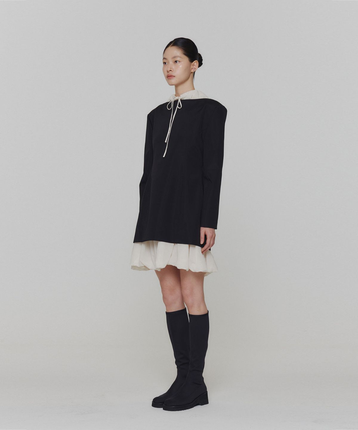 아모멘토(AMOMENTO) SHEER VOLUME MINI DRESS_IVORY