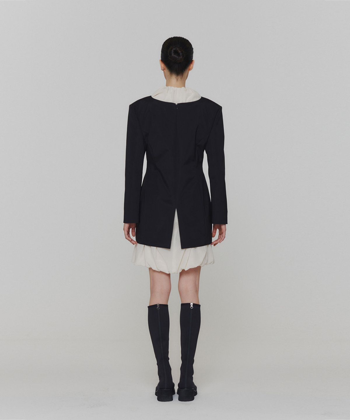 아모멘토(AMOMENTO) SHEER VOLUME MINI DRESS_IVORY