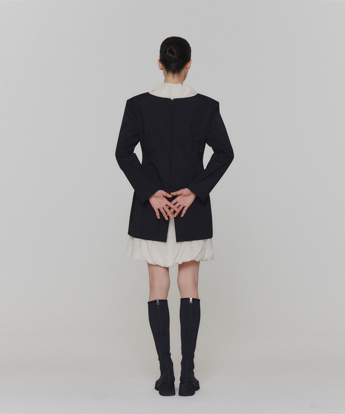 아모멘토(AMOMENTO) SHEER VOLUME MINI DRESS_IVORY