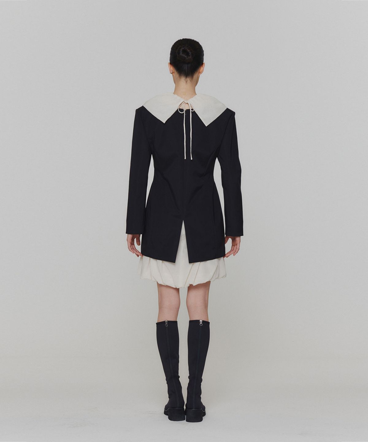 아모멘토(AMOMENTO) SHEER VOLUME MINI DRESS_IVORY