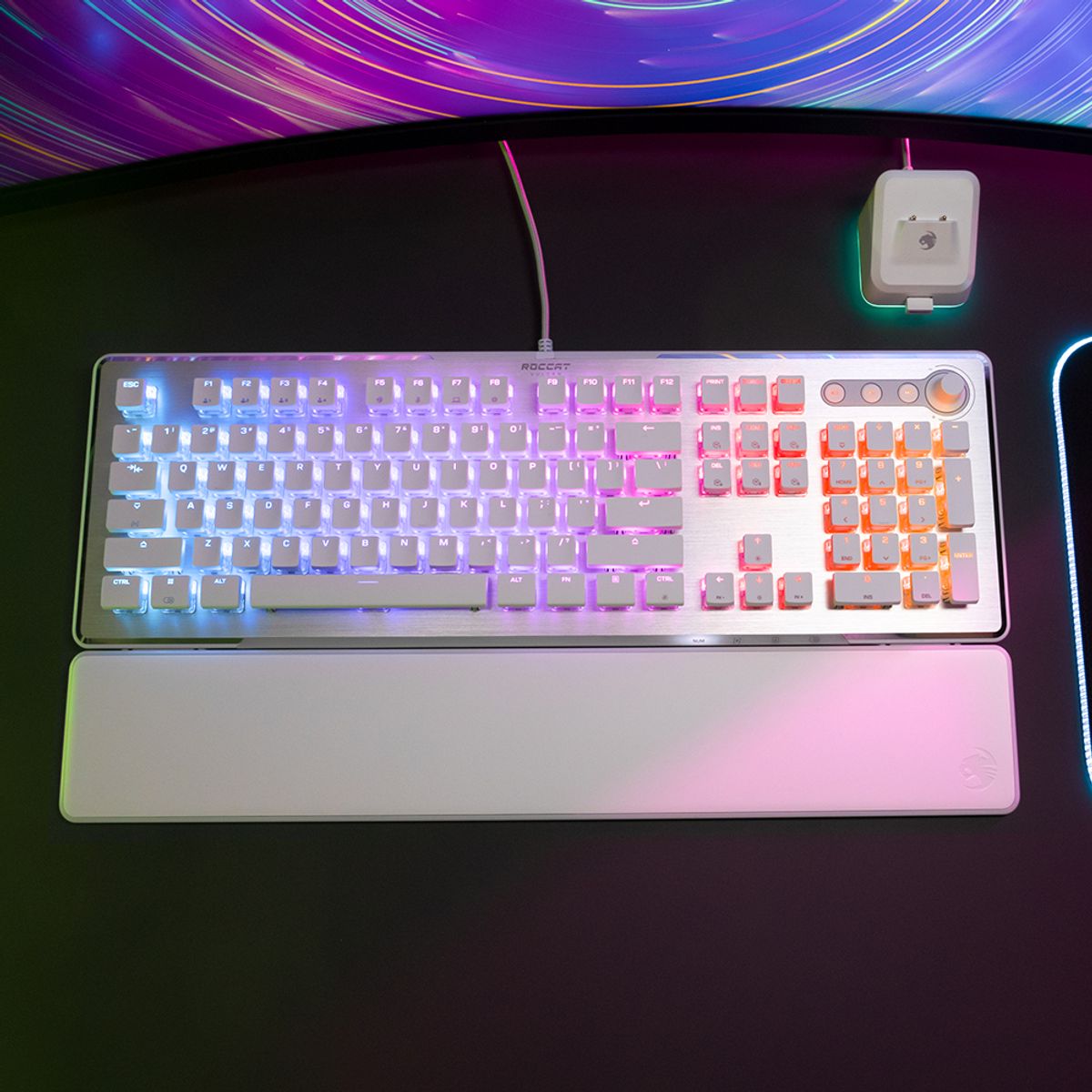 로캣(ROCCAT) 벌칸2 Vulcan II 게이밍 키보드 White (적축/한글 자판)
