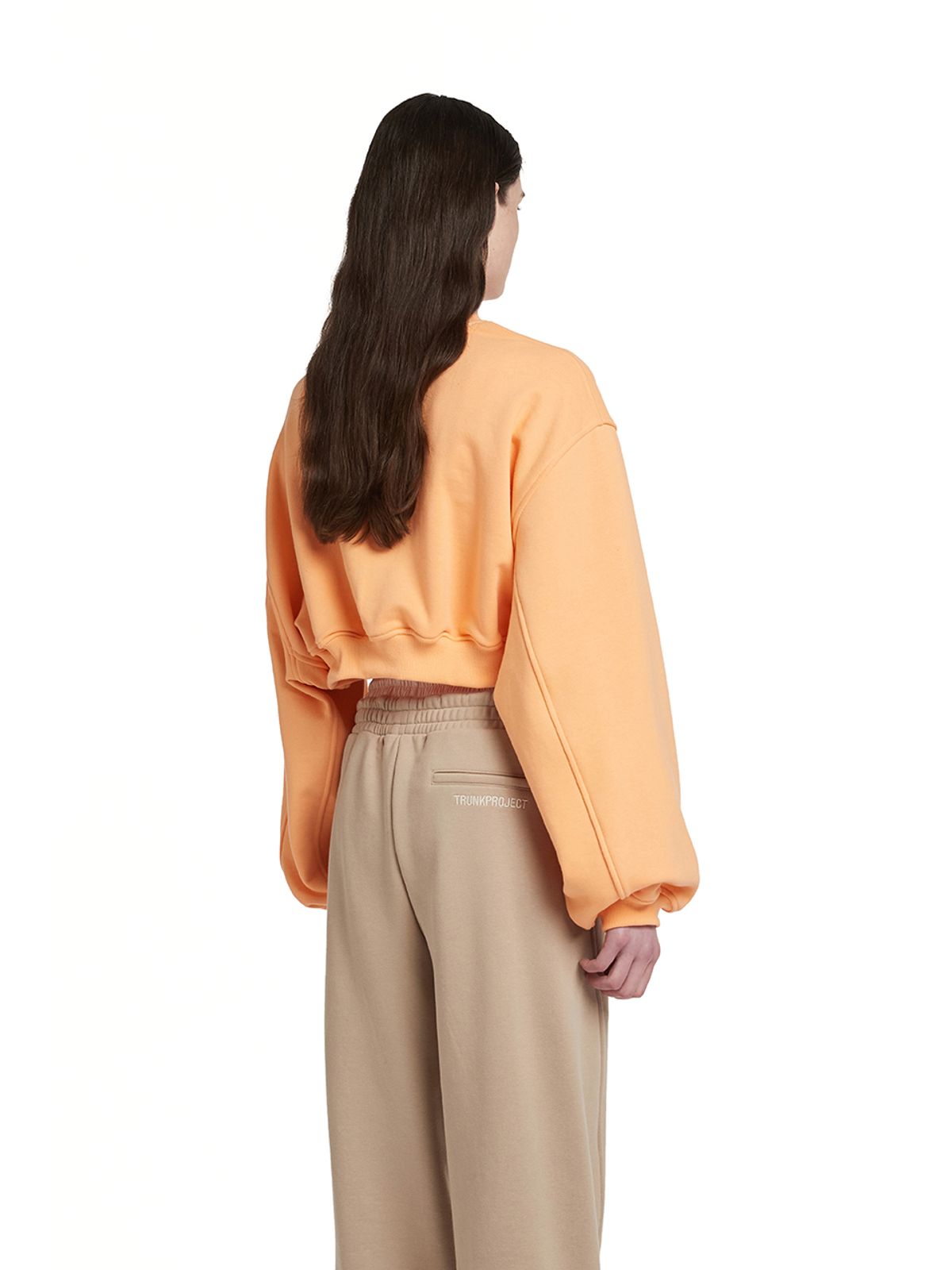 트렁크프로젝트(TRUNK PROJECT) Logo Cropped Sweatshirt_Orange