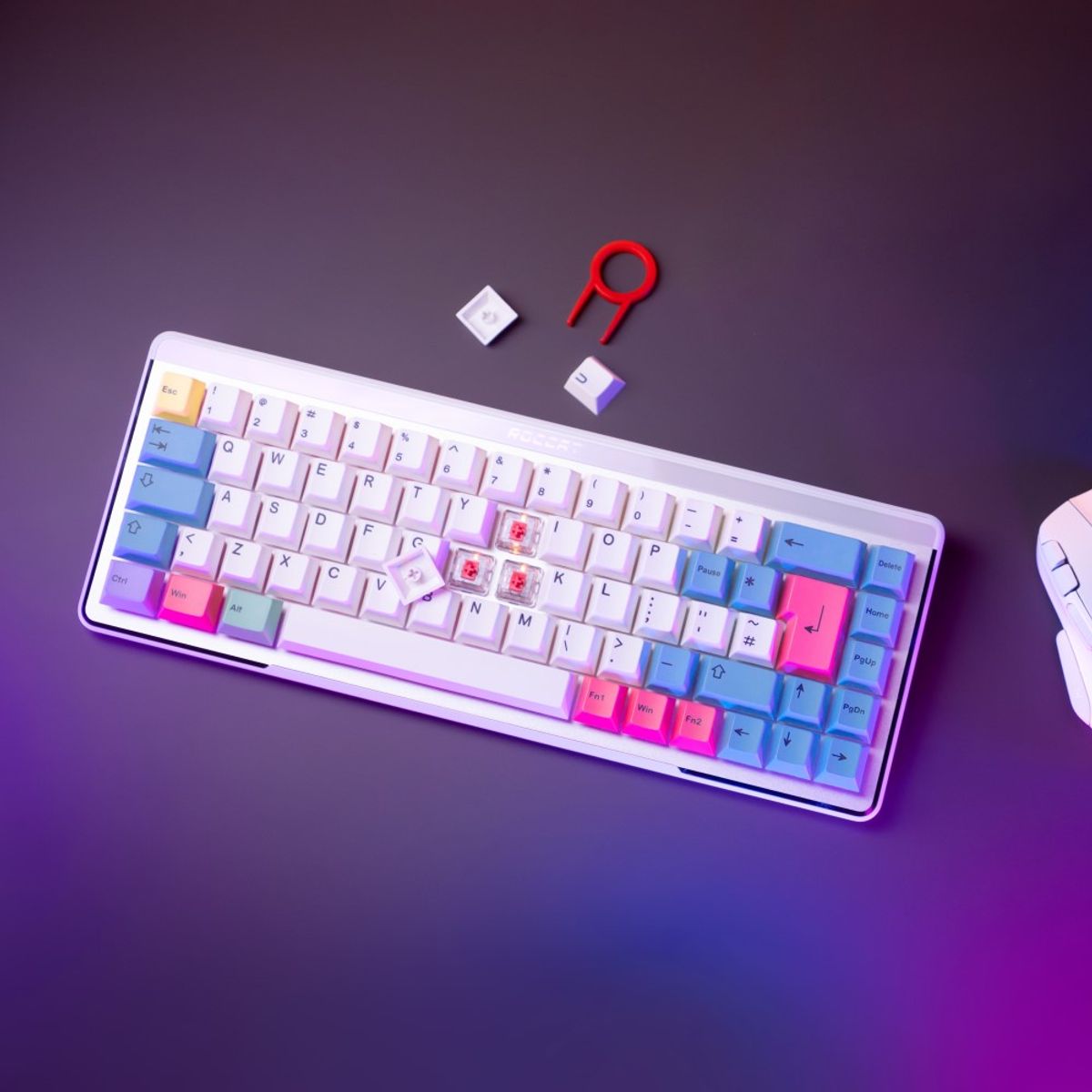 로캣(ROCCAT) 벌칸2 미니 에어 Vulcan II Mini Air 무선 게이밍 키보드 White (적축/영문 자판)