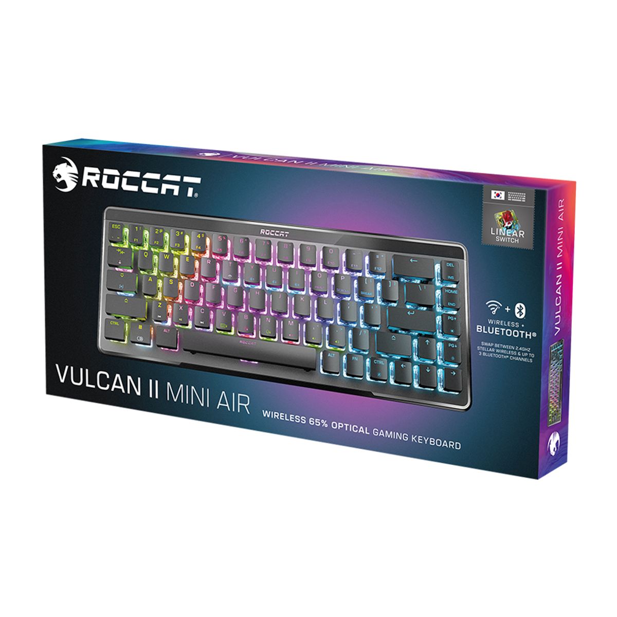 로캣(ROCCAT) 벌칸2 미니 에어 Vulcan II Mini Air 무선 게이밍 키보드 Black (적축/한글 자판)