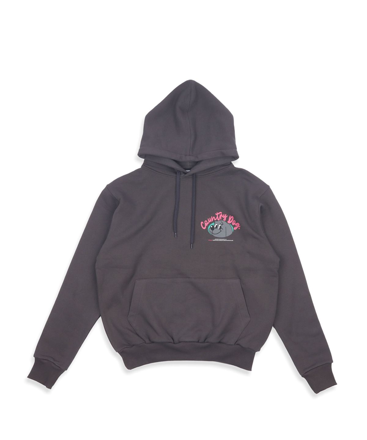 몽슈슈(MONCHOUCHOU) UNISEX Country dog hoodie Relaxed Fit Charcoal