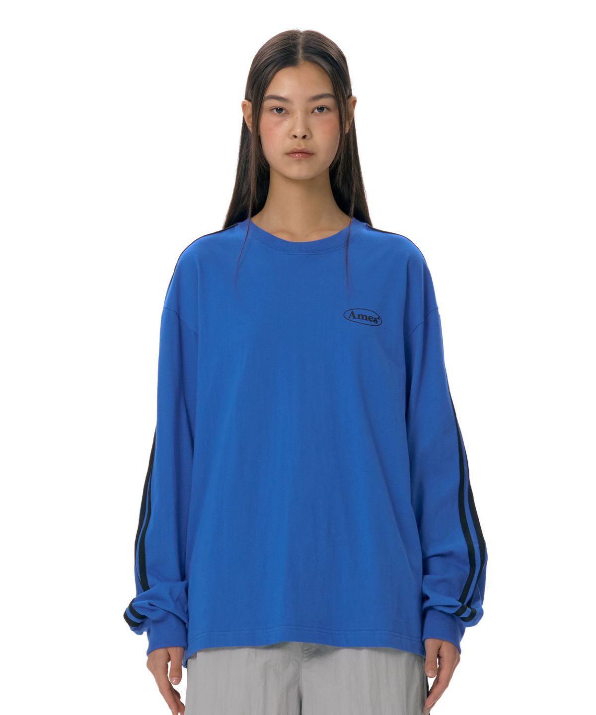 아메스 월드와이드(AMES-WORLDWIDE) SLEEVE LINE LS TEE BLUE (AM2ESUT552A)