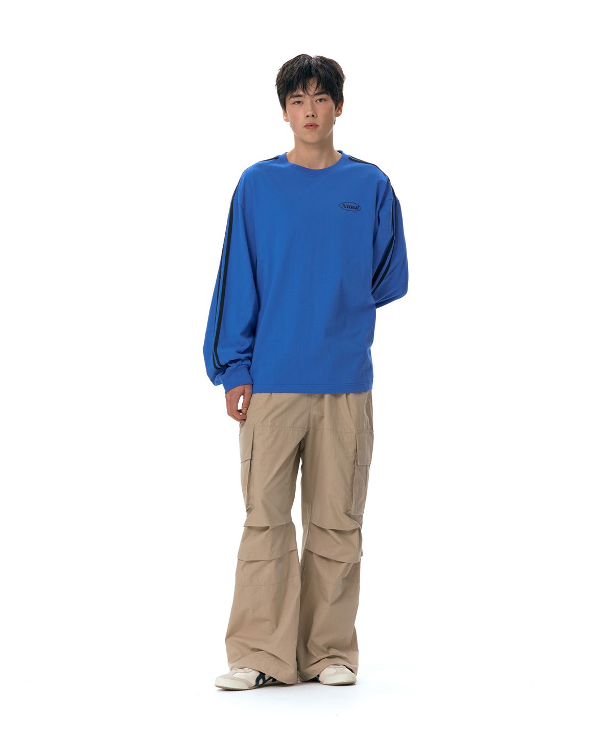 아메스 월드와이드(AMES-WORLDWIDE) SLEEVE LINE LS TEE BLUE (AM2ESUT552A)
