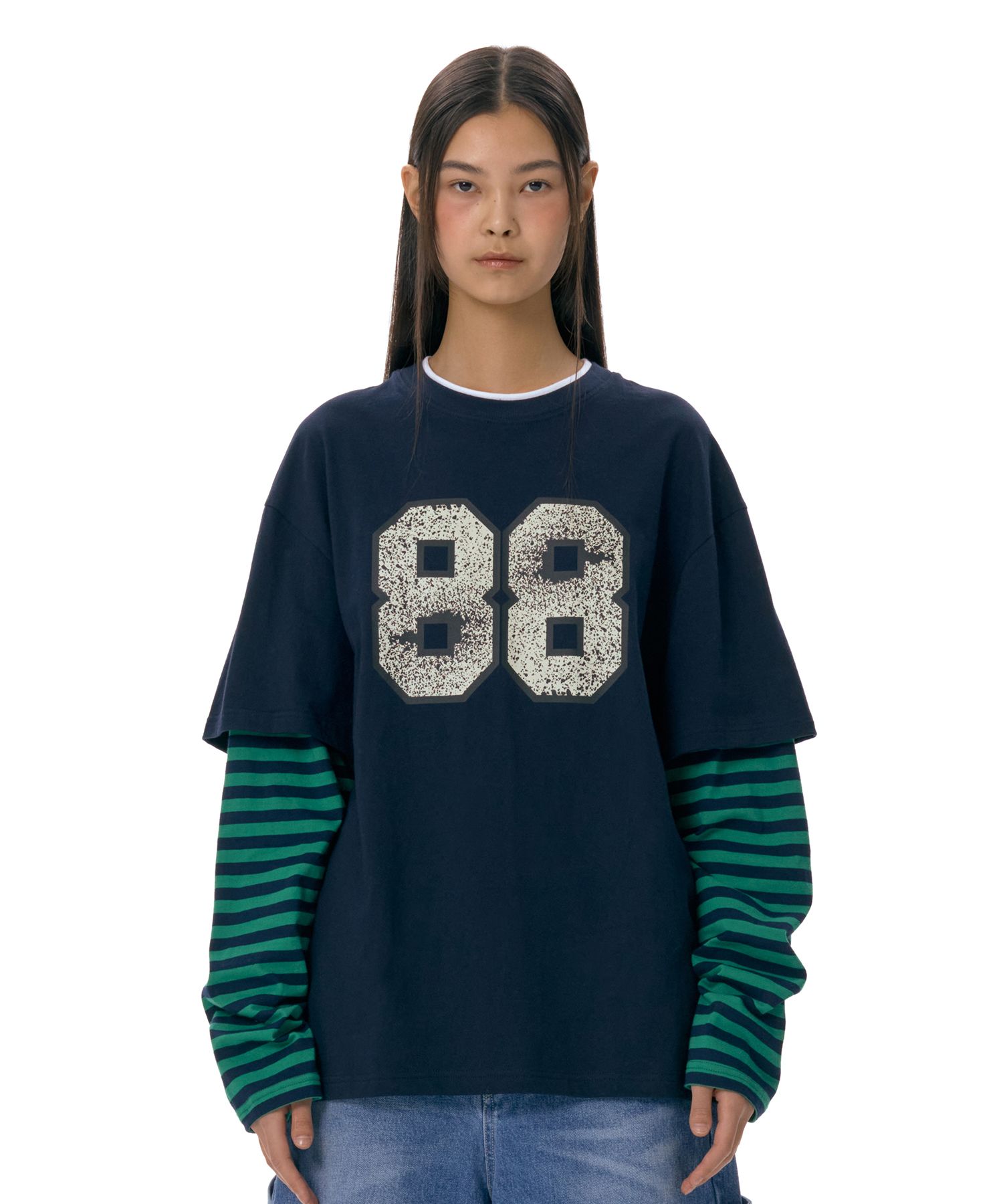 AMES-WORLDWIDE☆STRIPE LAYERED LS TEE MUSINSA | AMES-WORLDWIDE STRIPE LAYERED LS TEE CHARCOAL