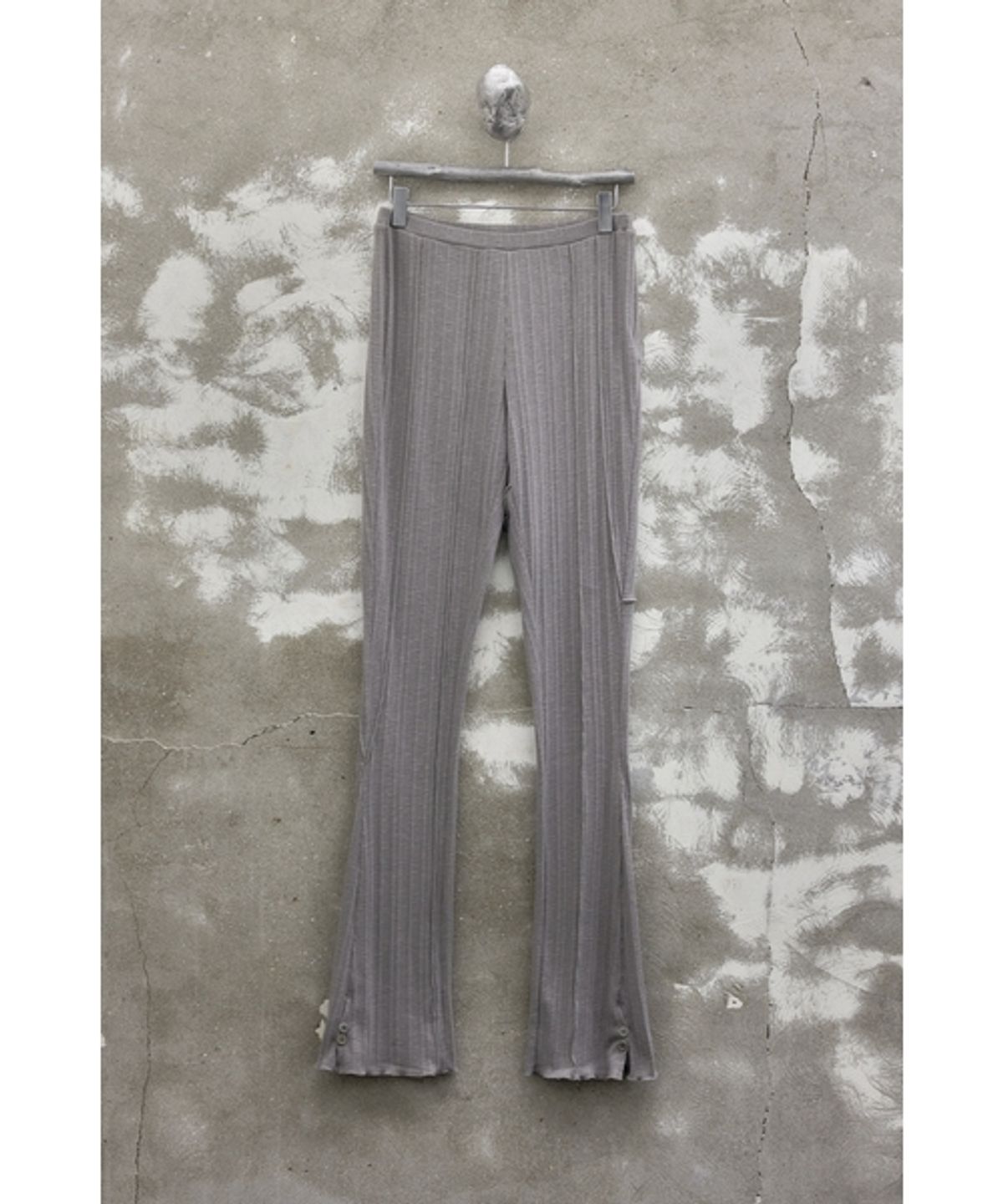 유스(YOUTH) Side-Slit Leggings Pants - Light Grey