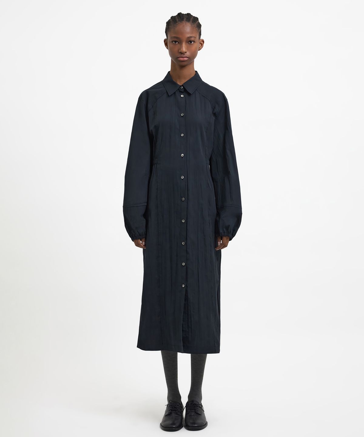 유스(YOUTH) Side-Slit Shirt Dress - Black