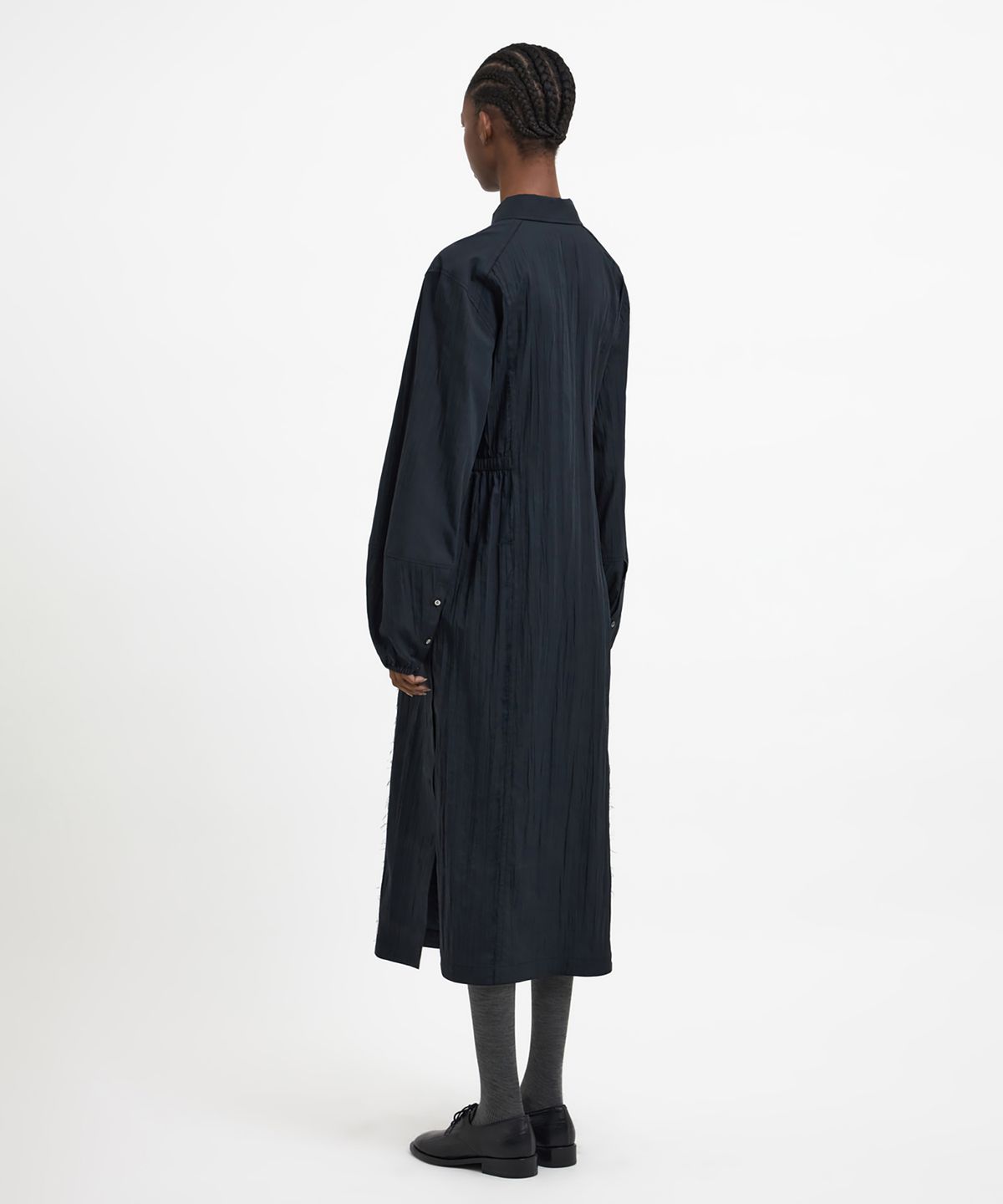 유스(YOUTH) Side-Slit Shirt Dress - Black
