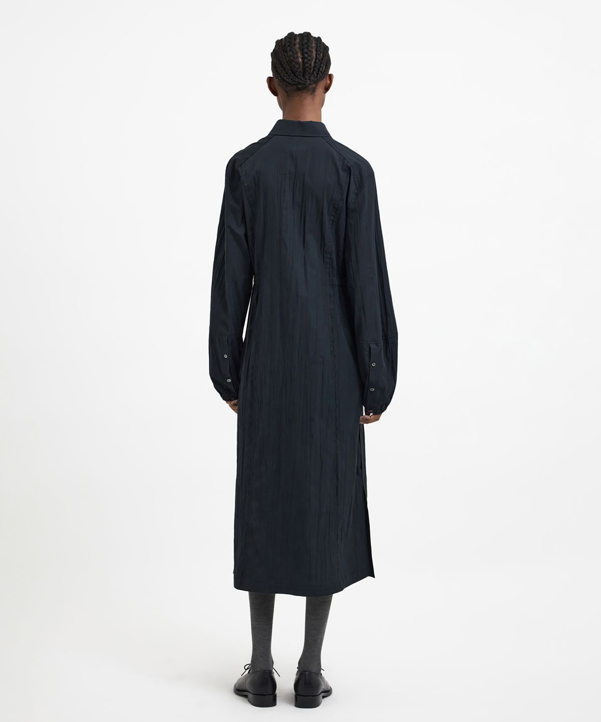 유스(YOUTH) Side-Slit Shirt Dress - Black