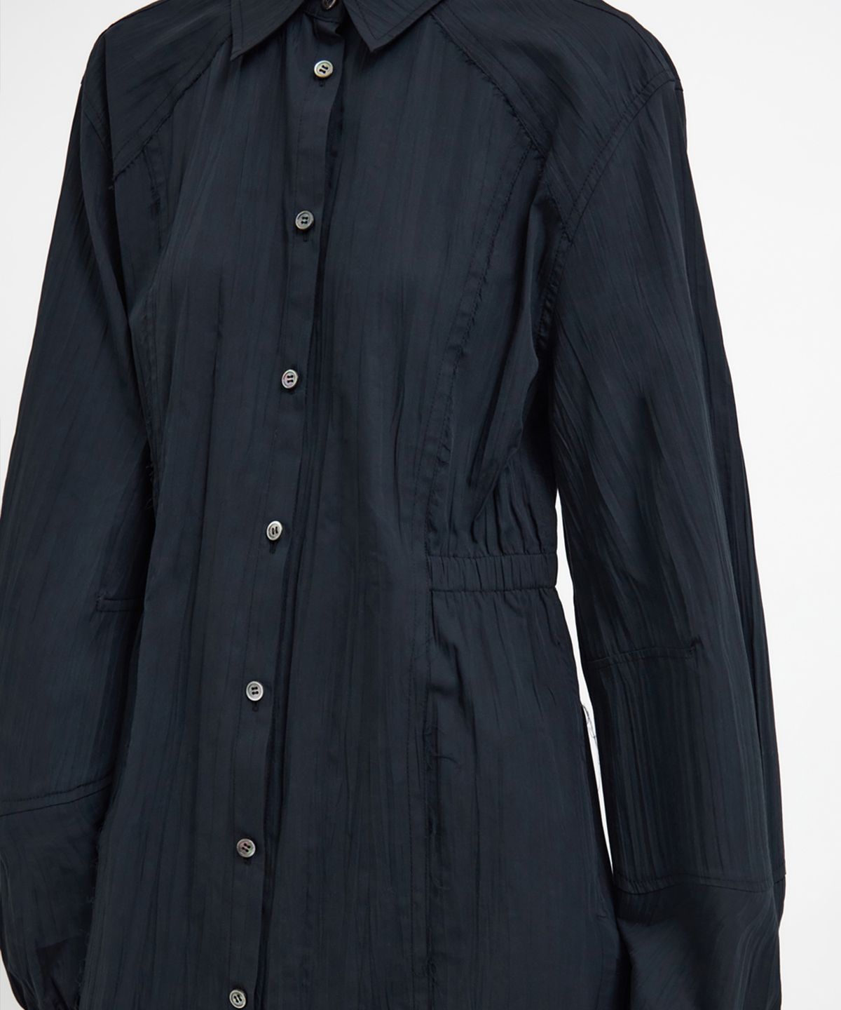 유스(YOUTH) Side-Slit Shirt Dress - Black