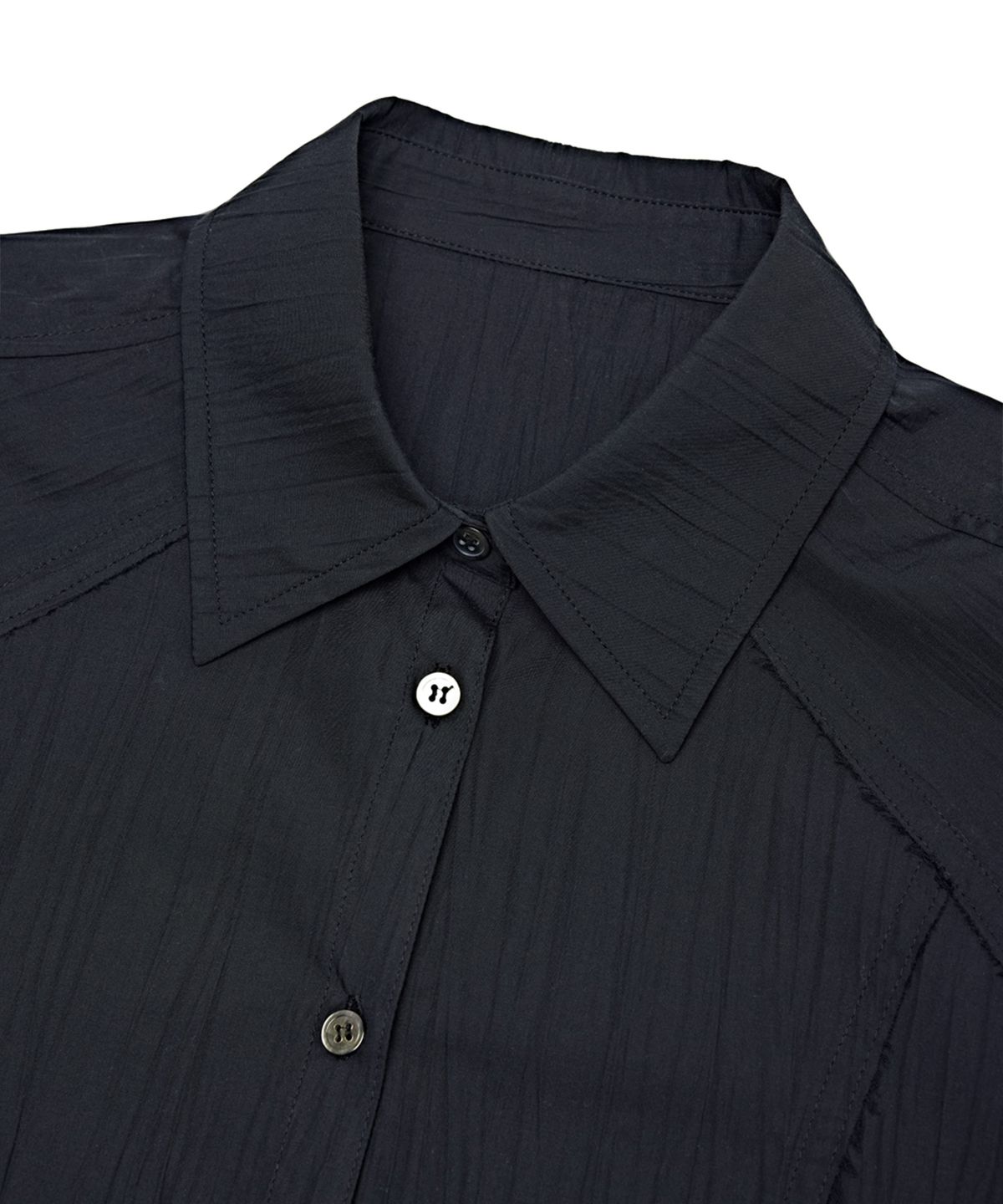 유스(YOUTH) Side-Slit Shirt Dress - Black