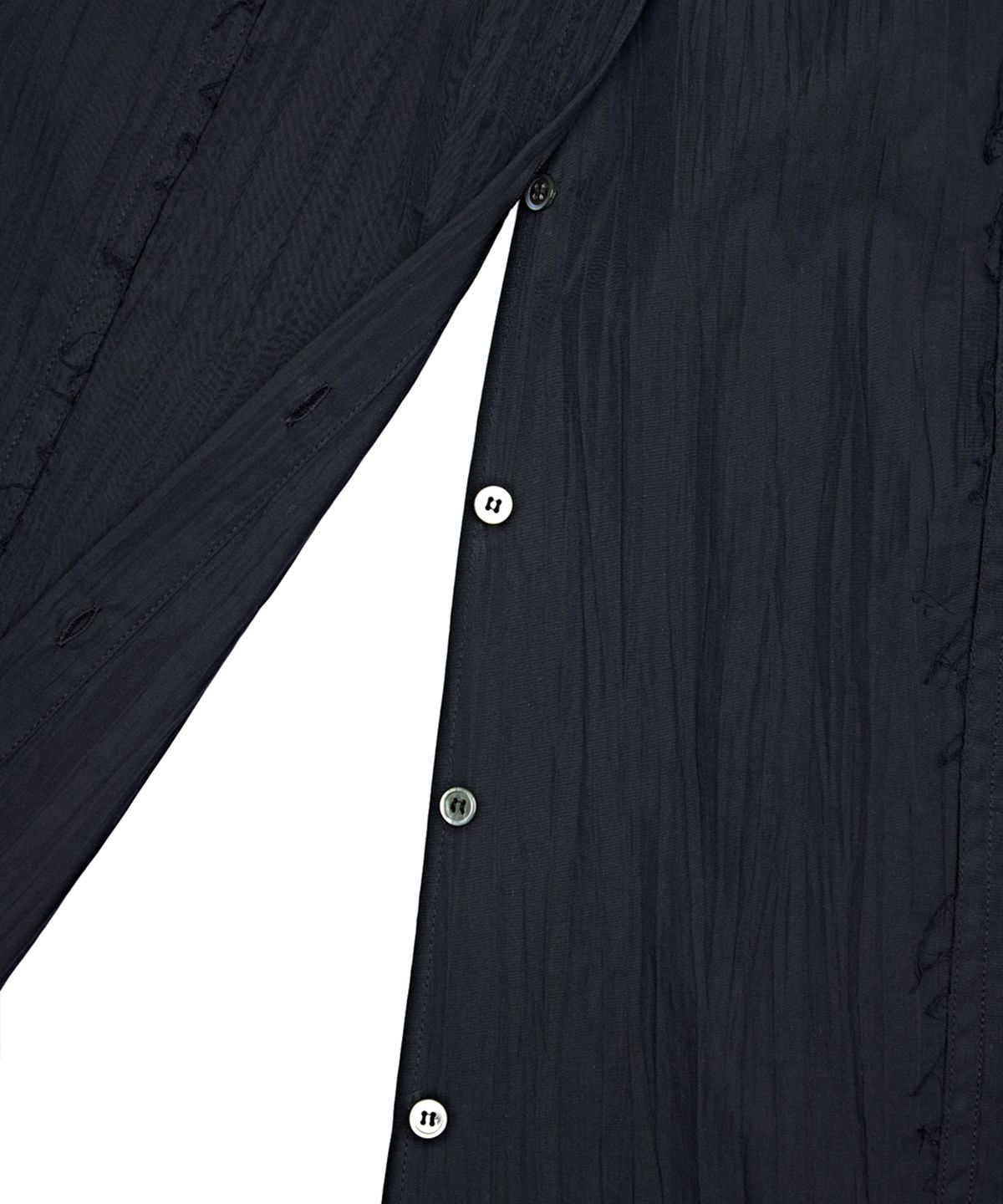유스(YOUTH) Side-Slit Shirt Dress - Black