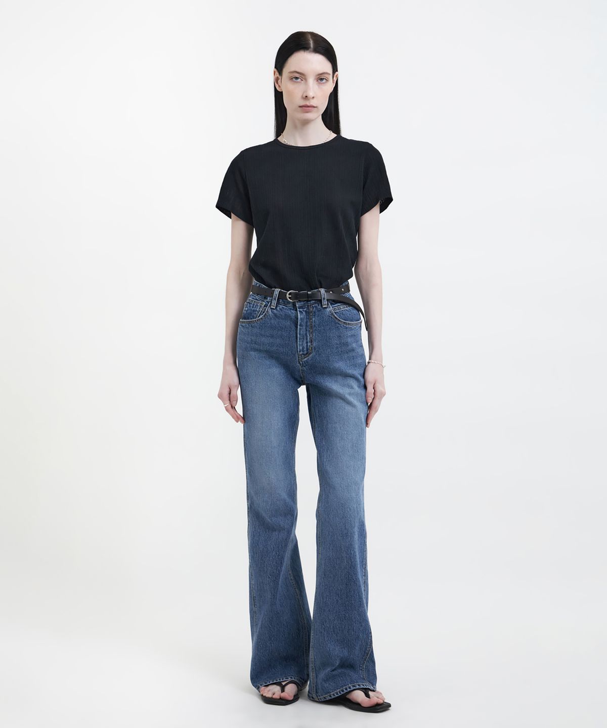 유스(YOUTH) Long-Line Jersey T-Shirt - Black