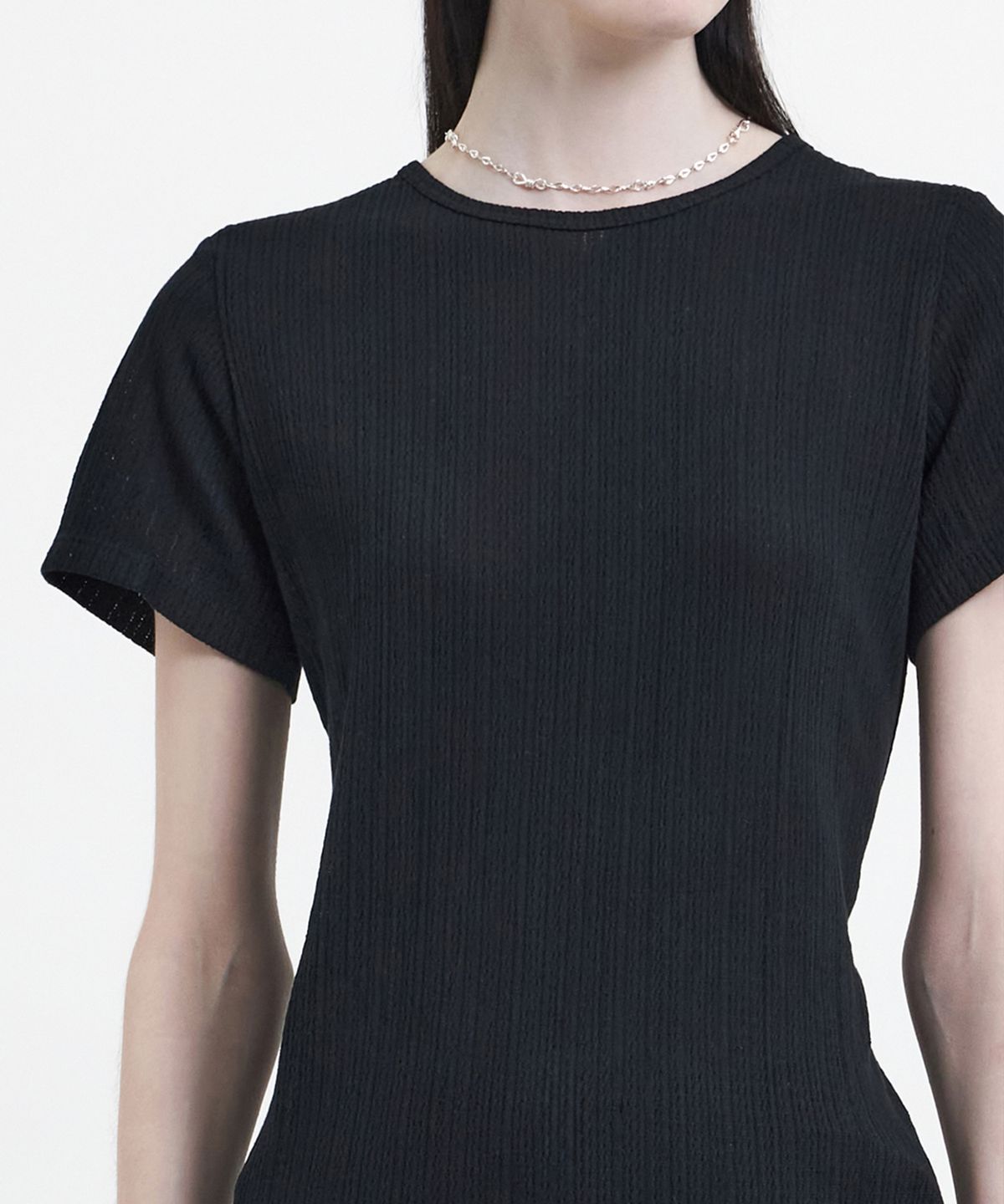 유스(YOUTH) Long-Line Jersey T-Shirt - Black